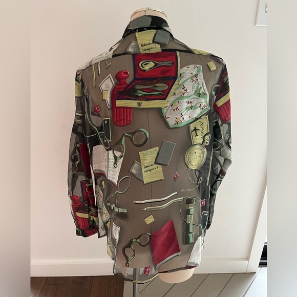 The Silver Connection Sheer Button Down with Travel Motifs - Picture 2 of 5